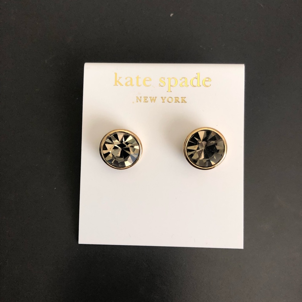 Kate Spade grey gem stone stud earrings